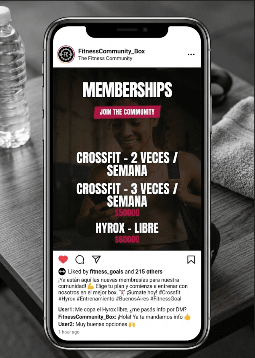 Instagram post generated from membership plans
